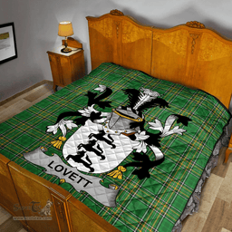 Scottish Lovett Irish Coat of Arms Family Crest Quilt Irish National Tartan Irish County Quilts