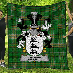 Scottish Lovett Irish Coat of Arms Family Crest Quilt Irish National Tartan Irish County Quilts