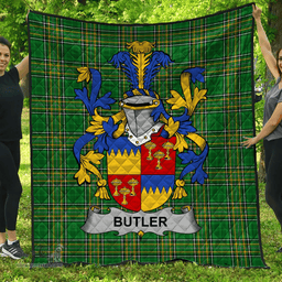 Scottish Butler Irish Coat of Arms Family Crest Quilt Irish National Tartan Irish County Quilts