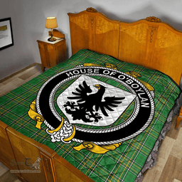 Scottish House Of O'Boyland Irish Coat of Arms Family Crest Quilt Irish National Tartan Irish County Quilts