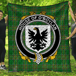 Scottish House Of O'Boyland Irish Coat of Arms Family Crest Quilt Irish National Tartan Irish County Quilts