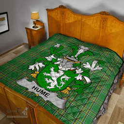 Scottish Hume Irish Coat of Arms Family Crest Quilt Irish National Tartan Irish County Quilts