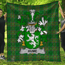 Scottish Hume Irish Coat of Arms Family Crest Quilt Irish National Tartan Irish County Quilts