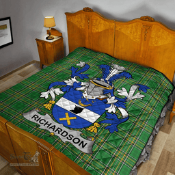 Scottish Richardson Irish Coat of Arms Family Crest Quilt Irish National Tartan Irish County Quilts