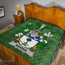 Scottish Beirne Or O'Beirne Irish Coat of Arms Family Crest Quilt Irish National Tartan Irish County Quilts