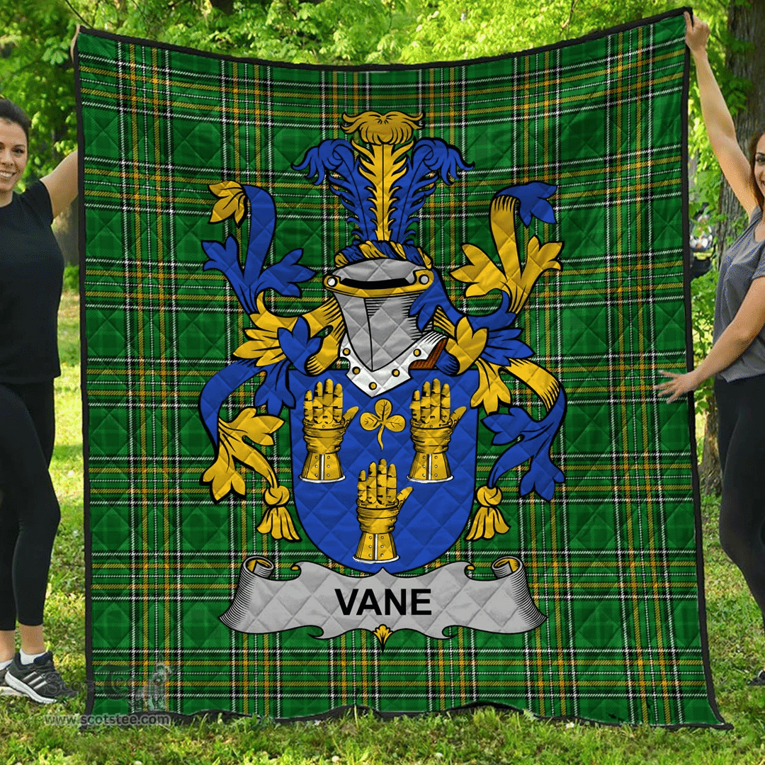 Scottish Vane Irish Coat of Arms Family Crest Quilt Irish National Tartan Irish County Quilts