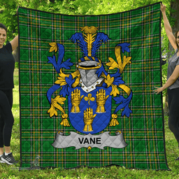 Scottish Vane Irish Coat of Arms Family Crest Quilt Irish National Tartan Irish County Quilts