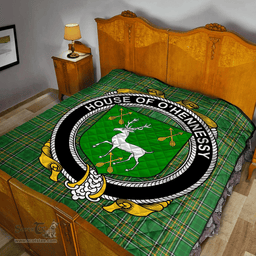 Scottish House Of O'Hennessy Irish Coat of Arms Family Crest Quilt Irish National Tartan Irish County Quilts