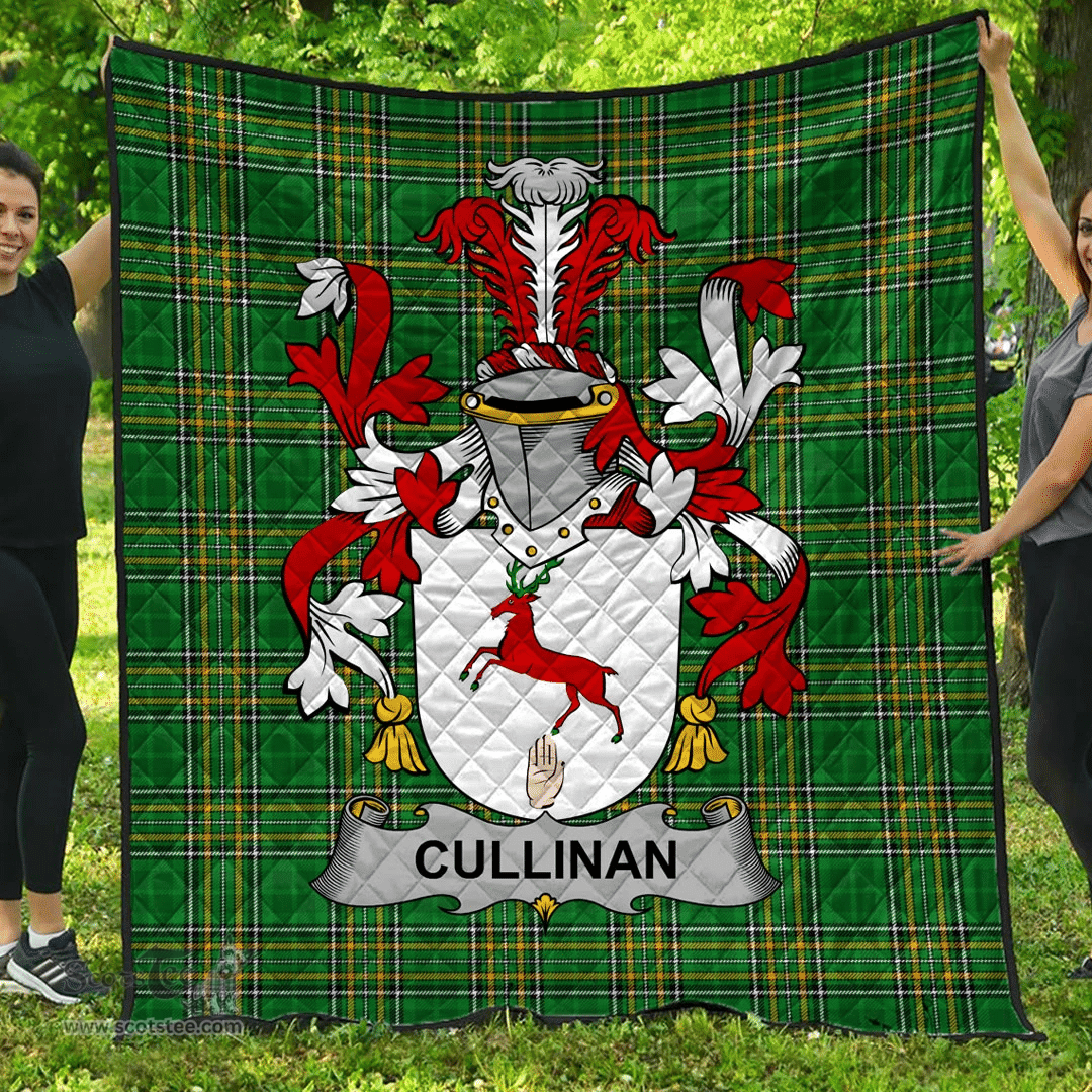 Scottish Cullinan Or O'Cullinane Irish Coat of Arms Family Crest Quilt Irish National Tartan Irish County Quilts