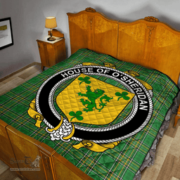 Scottish House Of O'Sheridan Irish Coat of Arms Family Crest Quilt Irish National Tartan Irish County Quilts