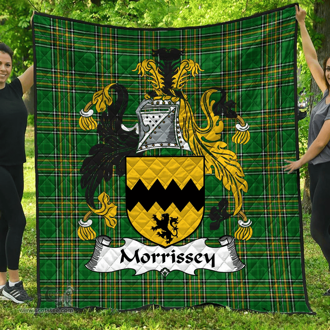 Scottish Morrissey Irish Coat of Arms Family Crest Quilt Irish National Tartan Irish County Quilts