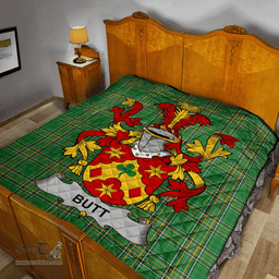 Scottish Butt Irish Coat of Arms Family Crest Quilt Irish National Tartan Irish County Quilts
