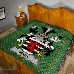Scottish Maul Or Maule Irish Coat of Arms Family Crest Quilt Irish National Tartan Irish County Quilts