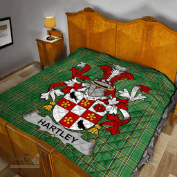 Scottish Hartley Or O'Hartley Irish Coat of Arms Family Crest Quilt Irish National Tartan Irish County Quilts