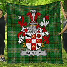 Scottish Hartley Or O'Hartley Irish Coat of Arms Family Crest Quilt Irish National Tartan Irish County Quilts