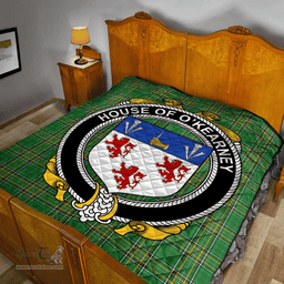 Scottish House Of O'Kearney Irish Coat of Arms Family Crest Quilt Irish National Tartan Irish County Quilts