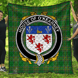 Scottish House Of O'Kearney Irish Coat of Arms Family Crest Quilt Irish National Tartan Irish County Quilts
