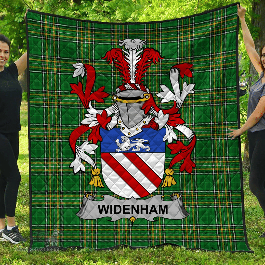 Scottish Widenham Irish Coat of Arms Family Crest Quilt Irish National Tartan Irish County Quilts