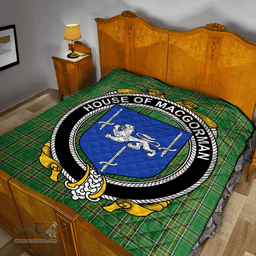 Scottish House Of Macgorman Irish Coat of Arms Family Crest Quilt Irish National Tartan Irish County Quilts