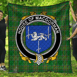 Scottish House Of Macgorman Irish Coat of Arms Family Crest Quilt Irish National Tartan Irish County Quilts