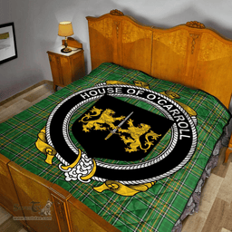 Scottish House Of O'Carroll Irish Coat of Arms Family Crest Quilt Irish National Tartan Irish County Quilts