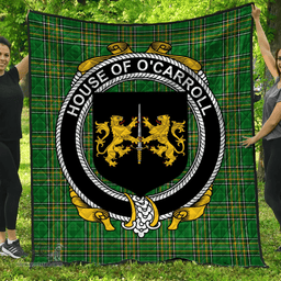 Scottish House Of O'Carroll Irish Coat of Arms Family Crest Quilt Irish National Tartan Irish County Quilts