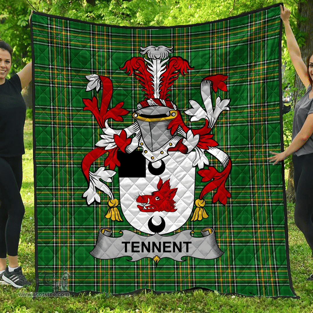 Scottish Tennent Irish Coat of Arms Family Crest Quilt Irish National Tartan Irish County Quilts