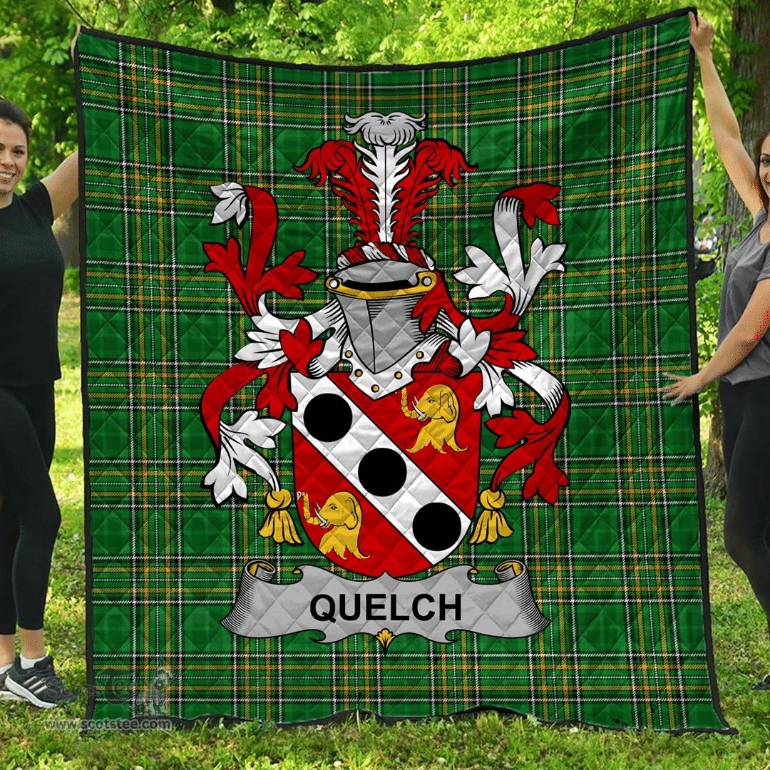 Scottish Quelch Irish Coat of Arms Family Crest Quilt Irish National Tartan Irish County Quilts