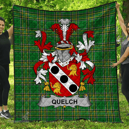 Scottish Quelch Irish Coat of Arms Family Crest Quilt Irish National Tartan Irish County Quilts