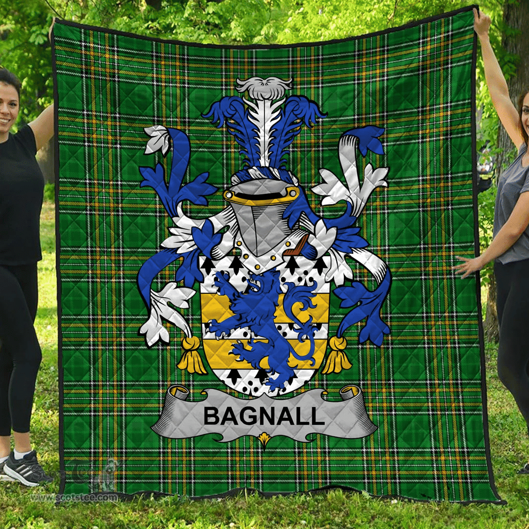 Scottish Bagnall Irish Coat of Arms Family Crest Quilt Irish National Tartan Irish County Quilts
