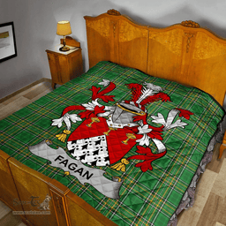 Scottish Fagan Irish Coat of Arms Family Crest Quilt Irish National Tartan Irish County Quilts