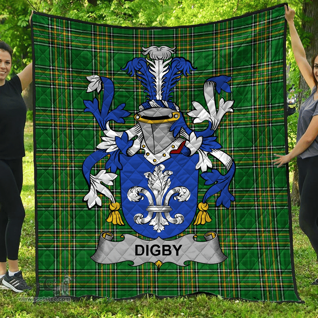 Scottish Digby Irish Coat of Arms Family Crest Quilt Irish National Tartan Irish County Quilts