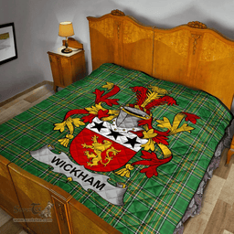 Scottish Wickham Irish Coat of Arms Family Crest Quilt Irish National Tartan Irish County Quilts