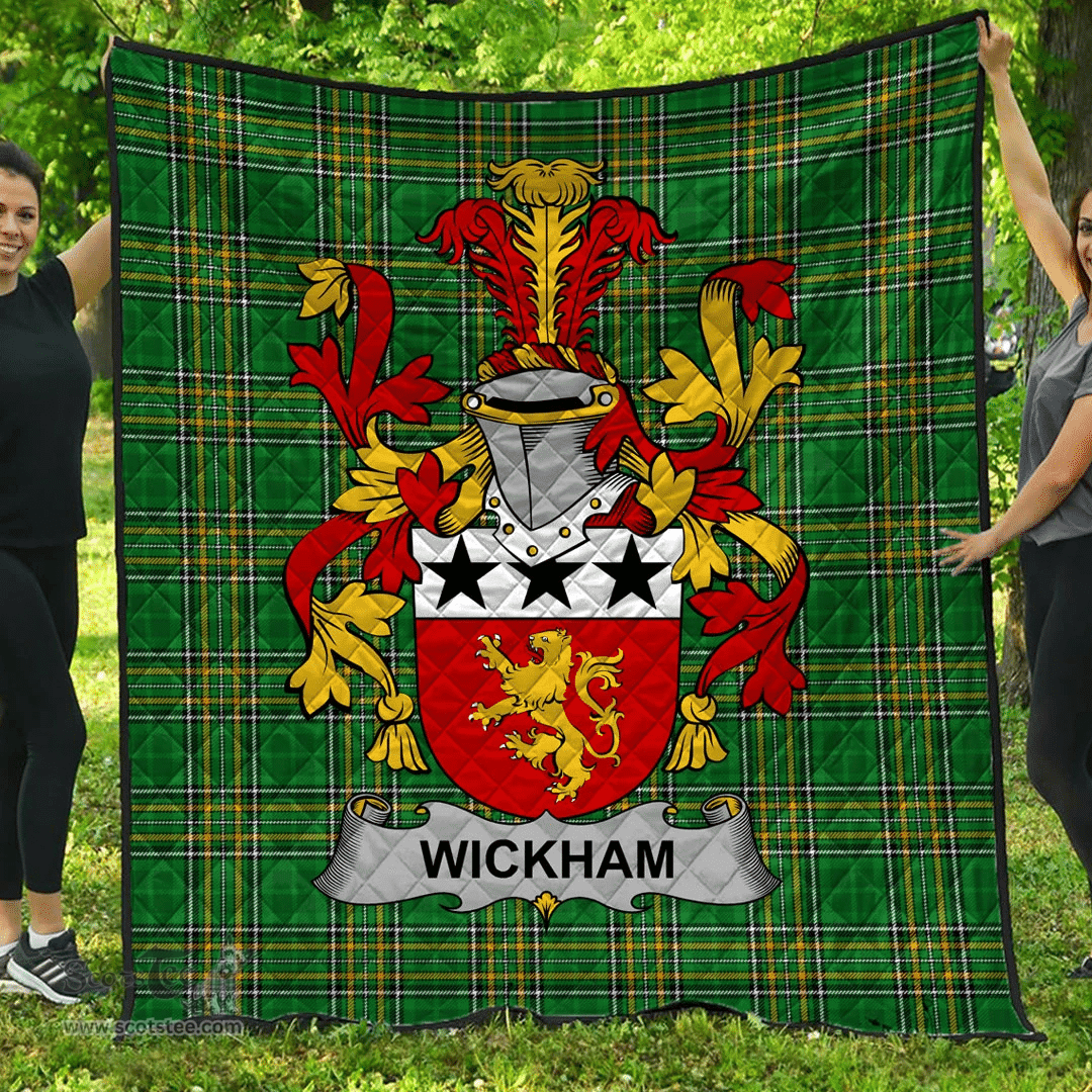 Scottish Wickham Irish Coat of Arms Family Crest Quilt Irish National Tartan Irish County Quilts