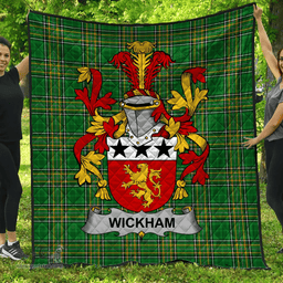 Scottish Wickham Irish Coat of Arms Family Crest Quilt Irish National Tartan Irish County Quilts