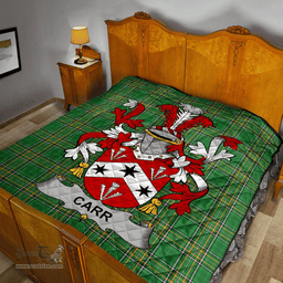 Scottish Carr Irish Coat of Arms Family Crest Quilt Irish National Tartan Irish County Quilts