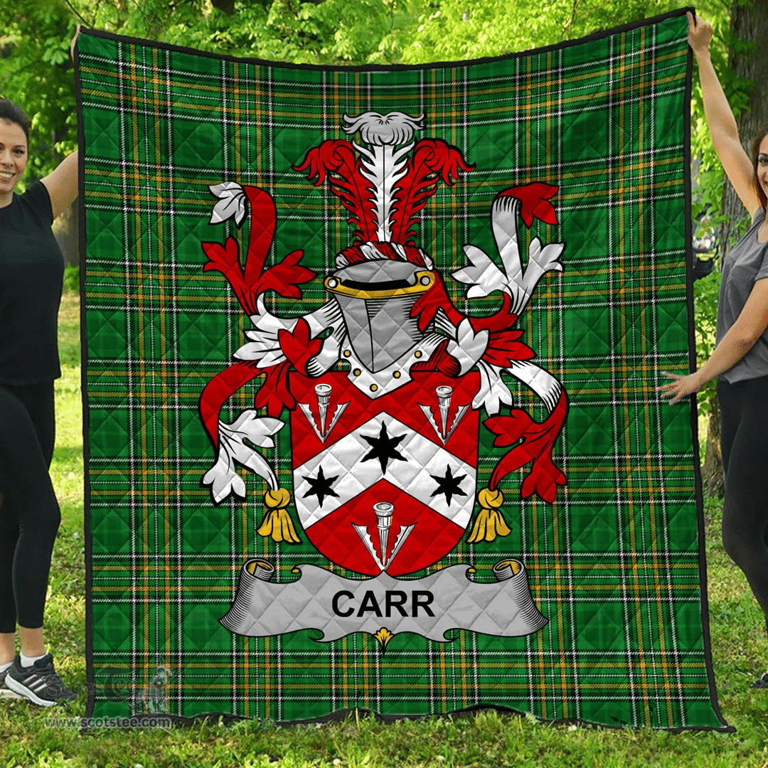 Scottish Carr Irish Coat of Arms Family Crest Quilt Irish National Tartan Irish County Quilts
