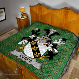Scottish Evers Irish Coat of Arms Family Crest Quilt Irish National Tartan Irish County Quilts