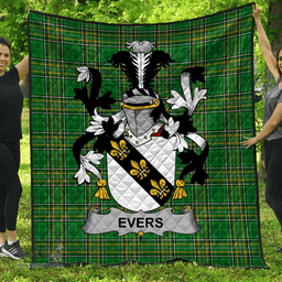 Scottish Evers Irish Coat of Arms Family Crest Quilt Irish National Tartan Irish County Quilts