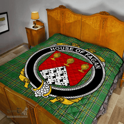Scottish House Of Fagan Irish Coat of Arms Family Crest Quilt Irish National Tartan Irish County Quilts