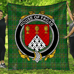 Scottish House Of Fagan Irish Coat of Arms Family Crest Quilt Irish National Tartan Irish County Quilts