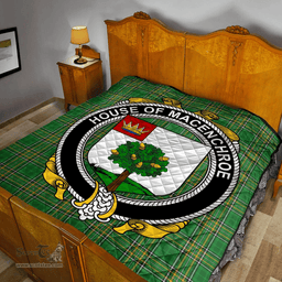Scottish House Of Macenchroe Irish Coat of Arms Family Crest Quilt Irish National Tartan Irish County Quilts