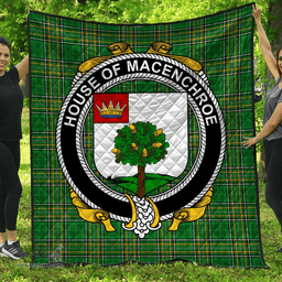 Scottish House Of Macenchroe Irish Coat of Arms Family Crest Quilt Irish National Tartan Irish County Quilts