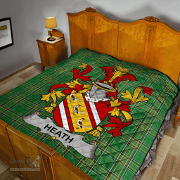 Scottish Heath Irish Coat of Arms Family Crest Quilt Irish National Tartan Irish County Quilts