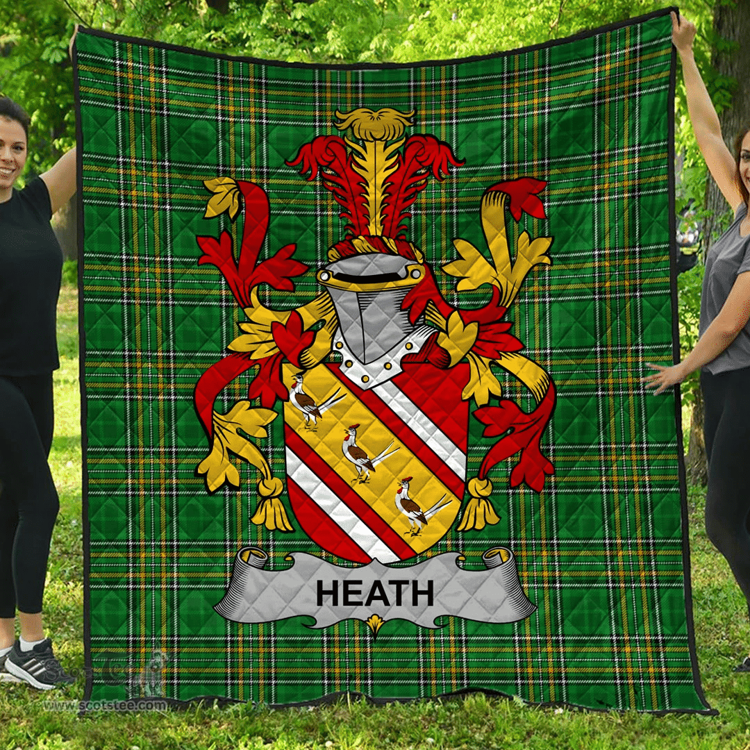 Scottish Heath Irish Coat of Arms Family Crest Quilt Irish National Tartan Irish County Quilts