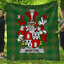 Scottish Morton Irish Coat of Arms Family Crest Quilt Irish National Tartan Irish County Quilts
