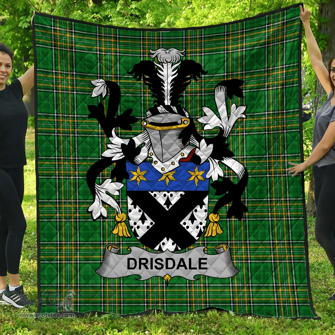 Scottish Drisdale Irish Coat of Arms Family Crest Quilt Irish National Tartan Irish County Quilts