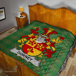 Scottish Dorney Or O'Dorney Irish Coat of Arms Family Crest Quilt Irish National Tartan Irish County Quilts