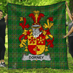 Scottish Dorney Or O'Dorney Irish Coat of Arms Family Crest Quilt Irish National Tartan Irish County Quilts