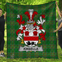 Scottish Kinsella Or Kinsellagh Irish Coat of Arms Family Crest Quilt Irish National Tartan Irish County Quilts